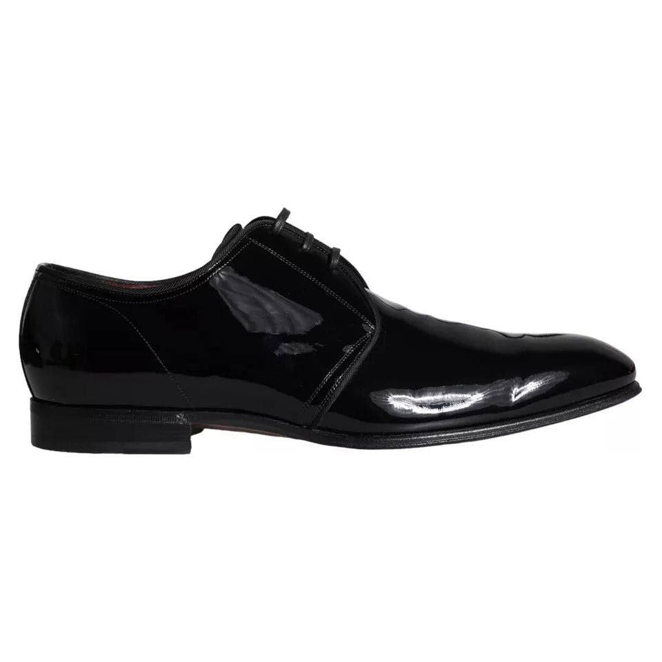 Dolce & Gabbana Black Patent Leather Derby Men Dress Shoes Dolce & Gabbana Black