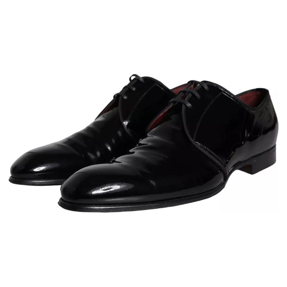 Dolce & Gabbana Black Patent Leather Derby Men Dress Shoes Dolce & Gabbana Black