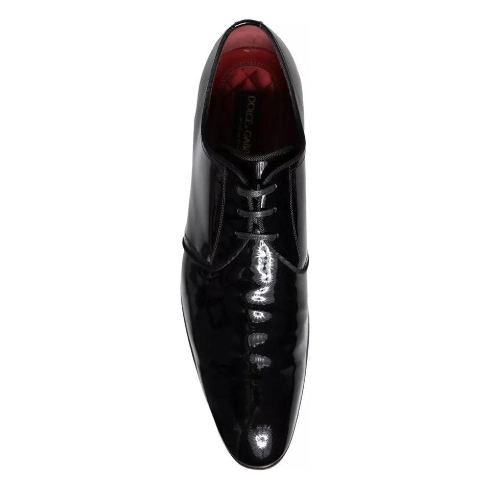 Dolce & Gabbana Black Patent Leather Derby Men Dress Shoes Dolce & Gabbana Black