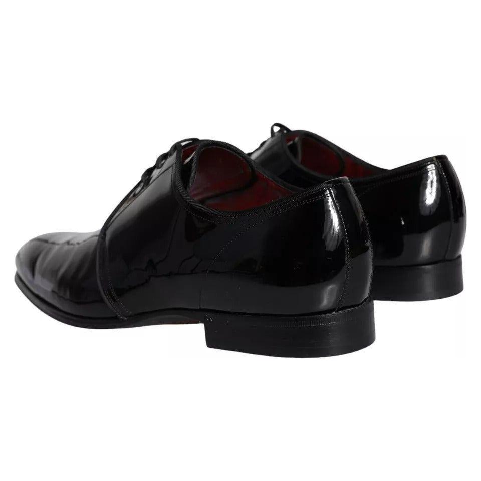 Dolce & Gabbana Black Patent Leather Derby Men Dress Shoes Dolce & Gabbana Black