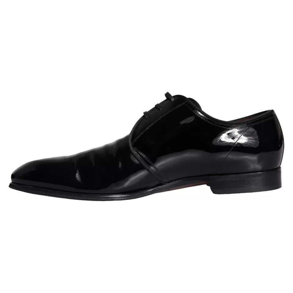 Dolce & Gabbana Black Patent Leather Derby Men Dress Shoes Dolce & Gabbana Black
