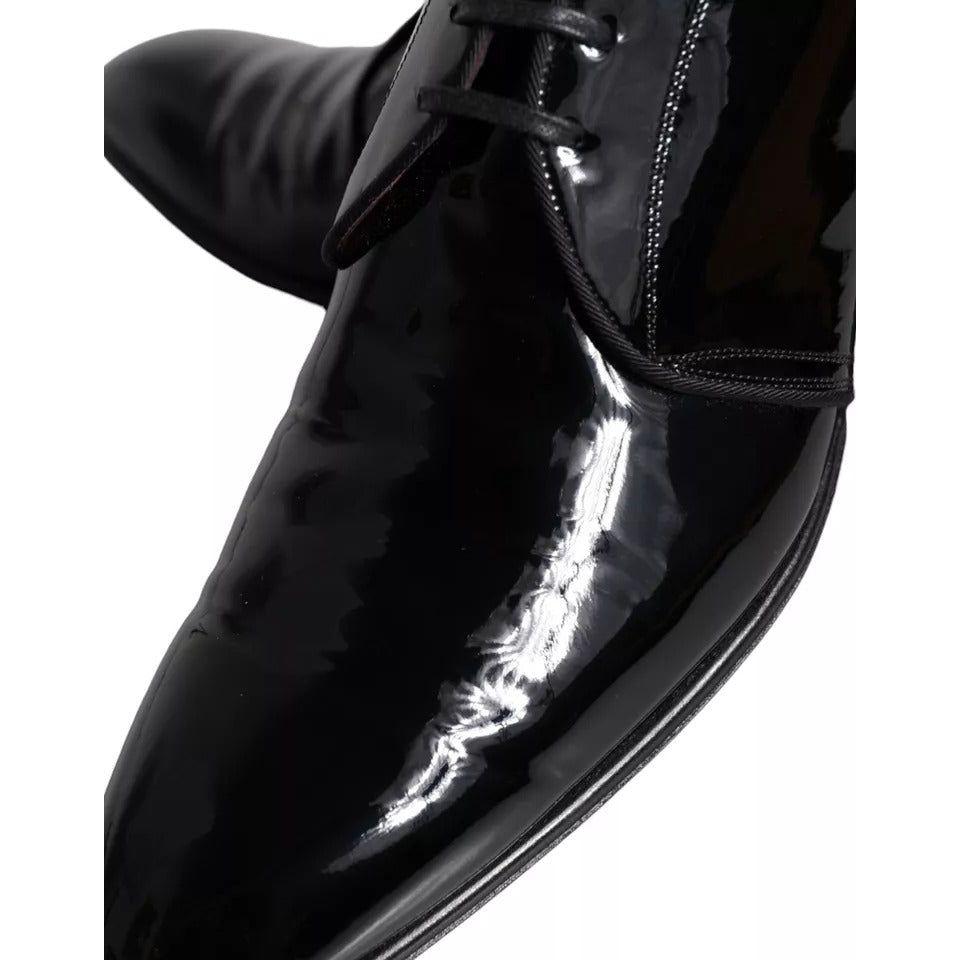 Dolce & Gabbana Black Patent Leather Derby Men Dress Shoes Dolce & Gabbana Black