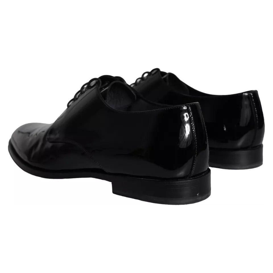 Dolce & Gabbana Black Calfskin Leather Derby Men Dress Shoes Dolce & Gabbana Black