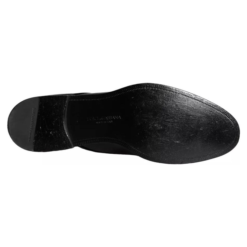 Dolce & Gabbana Black Calfskin Leather Derby Men Dress Shoes Dolce & Gabbana Black