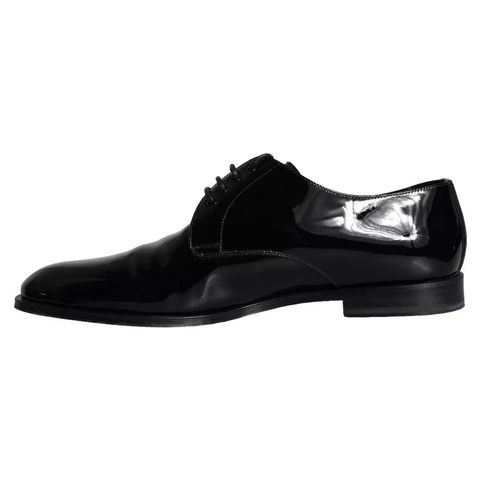 Dolce & Gabbana Black Calfskin Leather Derby Men Dress Shoes Dolce & Gabbana Black