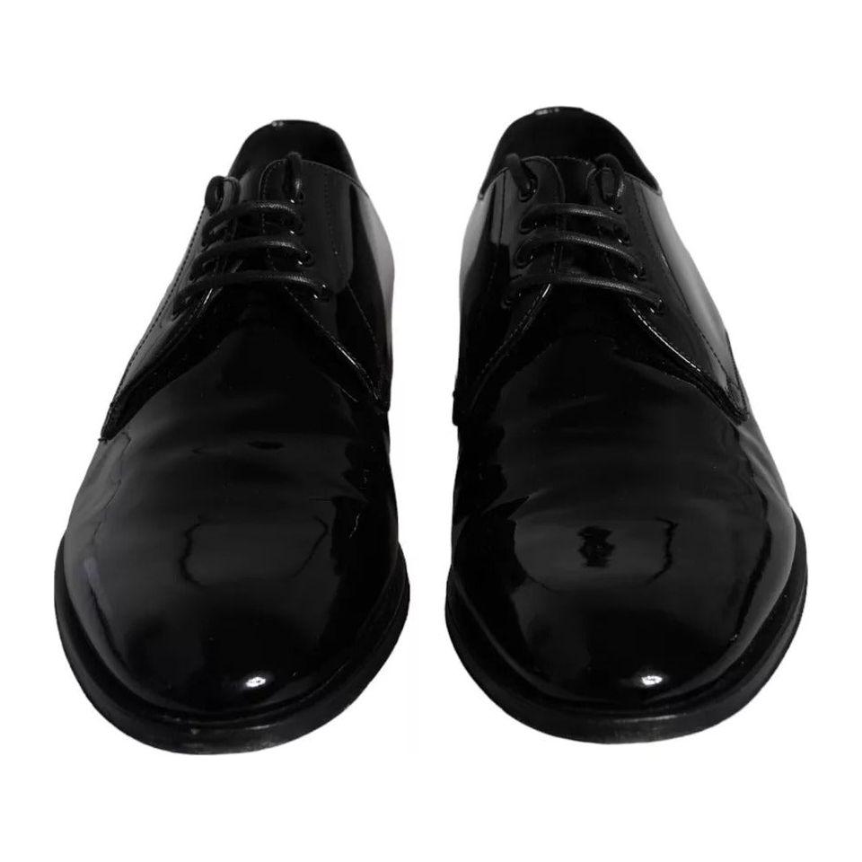 Dolce & Gabbana Black Calfskin Leather Derby Men Dress Shoes Dolce & Gabbana Black