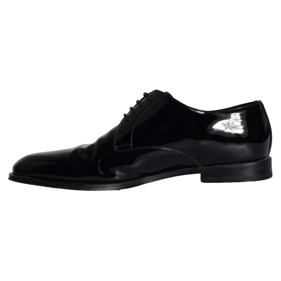 Dolce & Gabbana Black Calfskin Leather Derby Men Dress Shoes Dolce & Gabbana Black