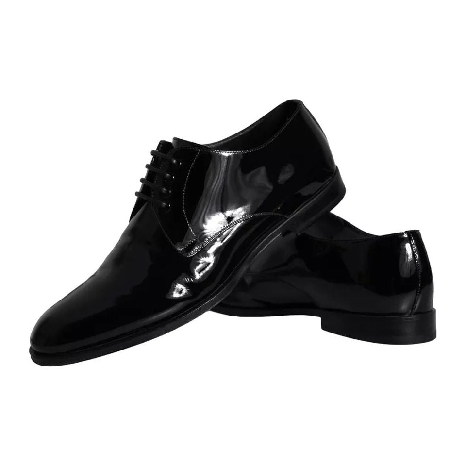 Dolce & Gabbana Black Calfskin Leather Derby Men Dress Shoes Dolce & Gabbana Black