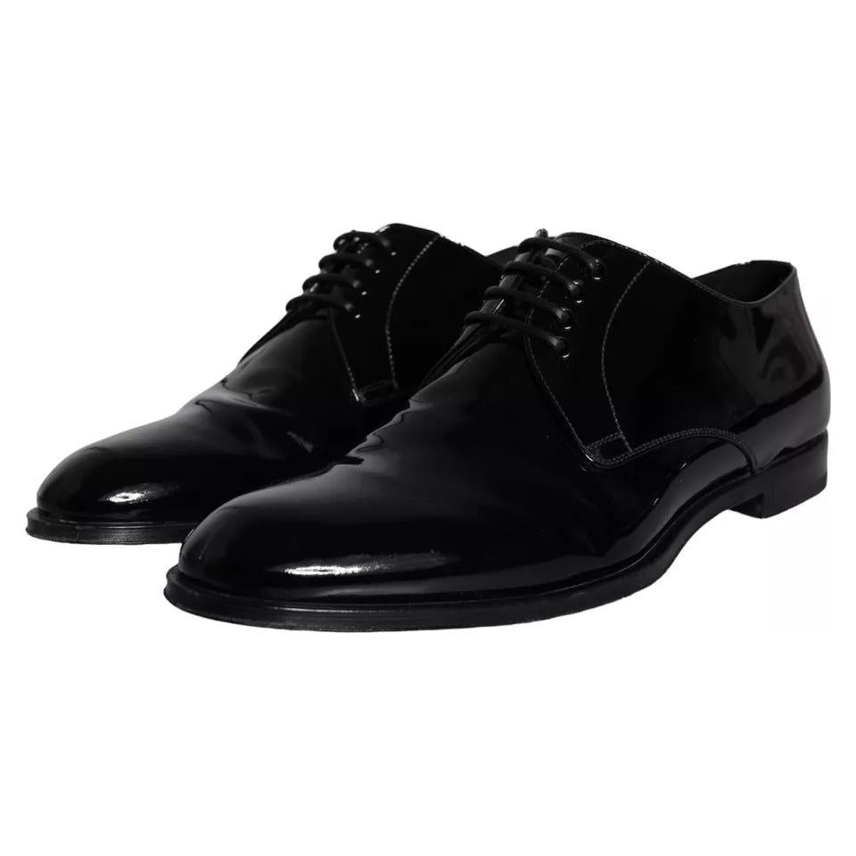 Dolce & Gabbana Black Calfskin Leather Derby Men Dress Shoes Dolce & Gabbana Black