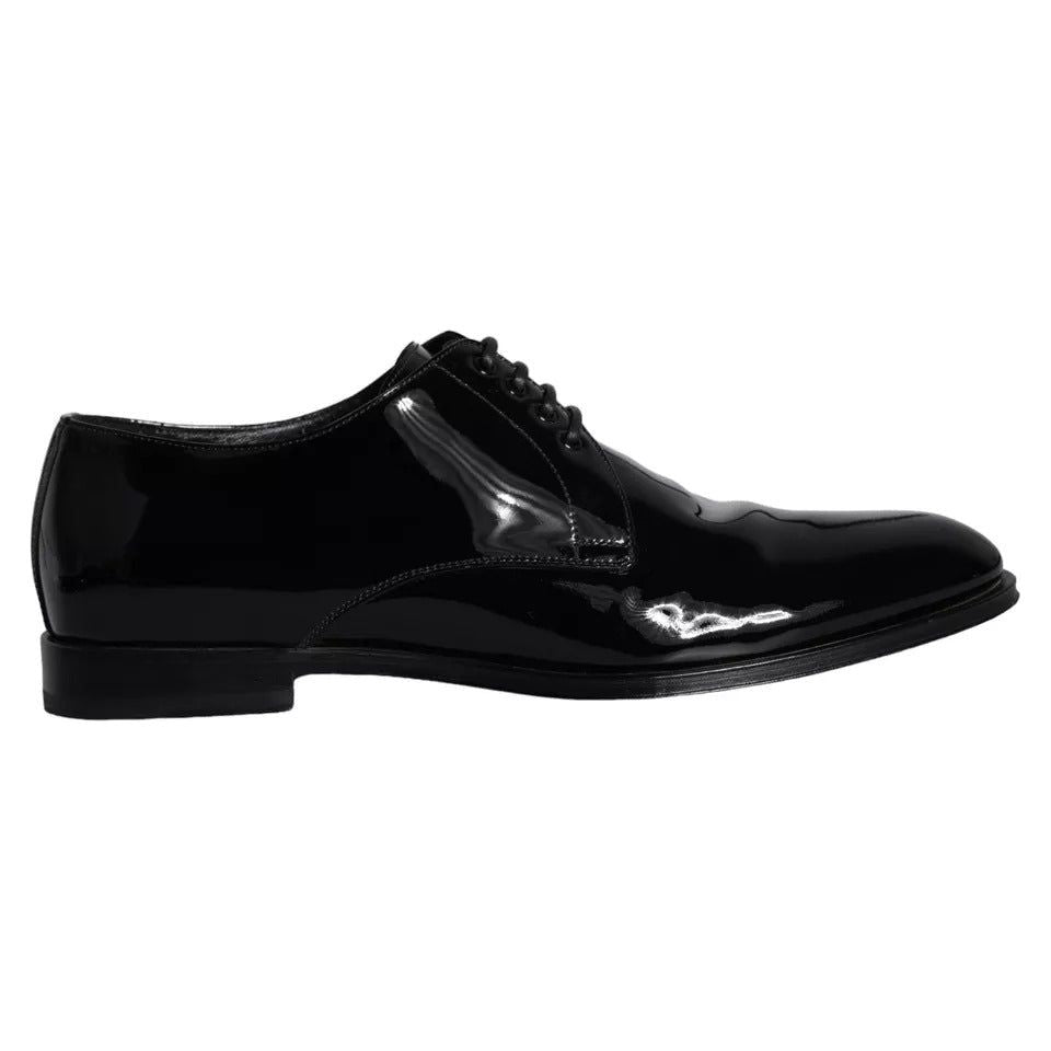 Dolce & Gabbana Black Calfskin Leather Derby Men Dress Shoes Dolce & Gabbana Black