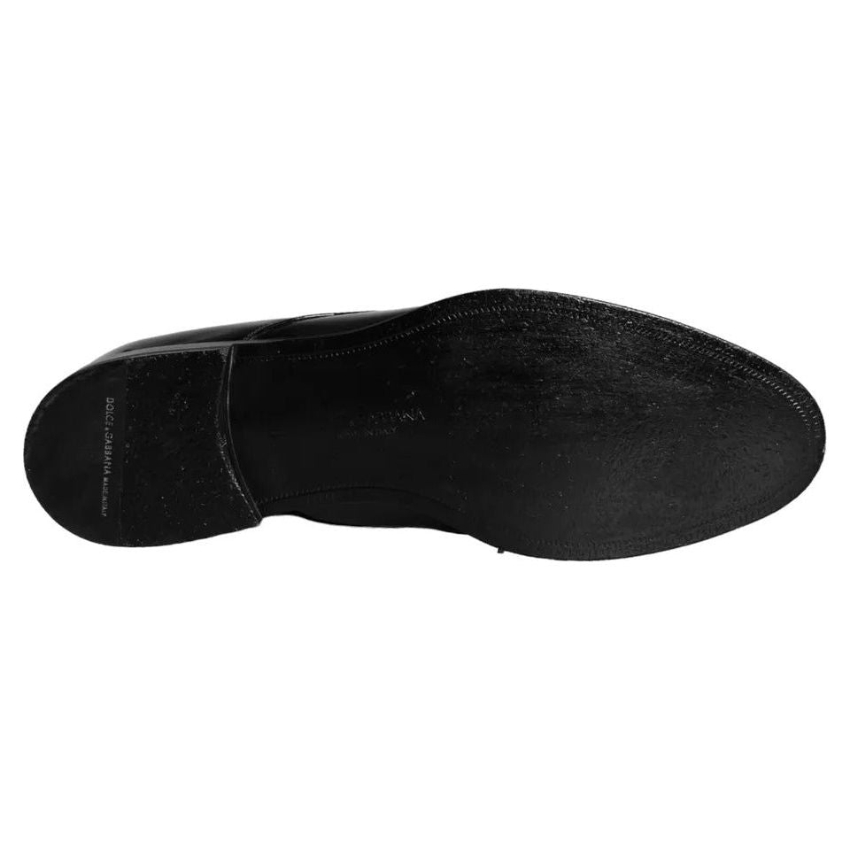 Dolce & Gabbana Black Calfskin Leather Derby Men Dress Shoes Dolce & Gabbana Black