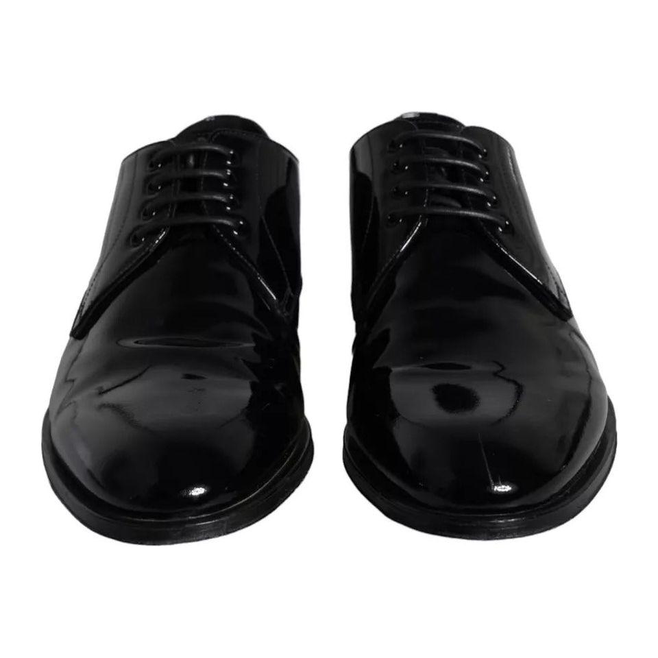 Dolce & Gabbana Black Calfskin Leather Derby Men Dress Shoes Dolce & Gabbana Black