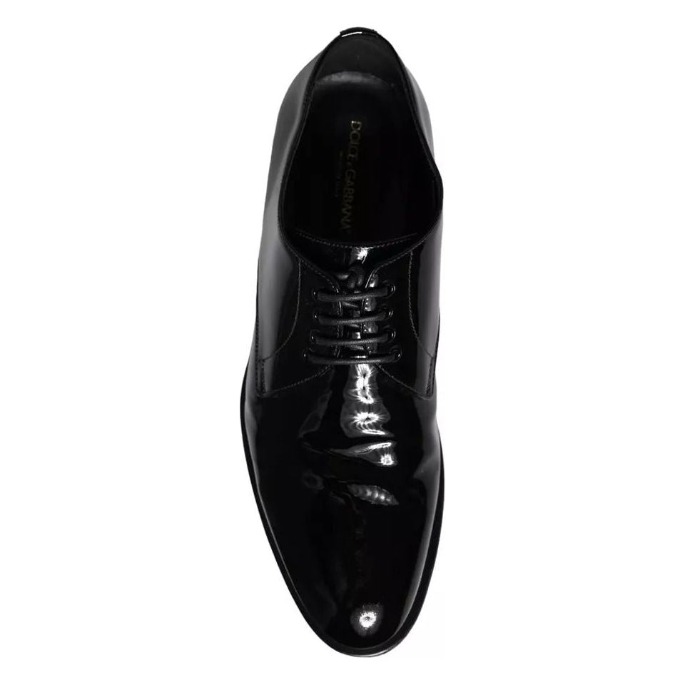 Dolce & Gabbana Black Calfskin Leather Derby Men Dress Shoes Dolce & Gabbana Black