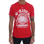 Frankie Morello Red Cotton RIDERS Crewneck T-Shirt TSH1263-4