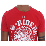 Frankie Morello Red Cotton RIDERS Crewneck T-Shirt TSH1263-4