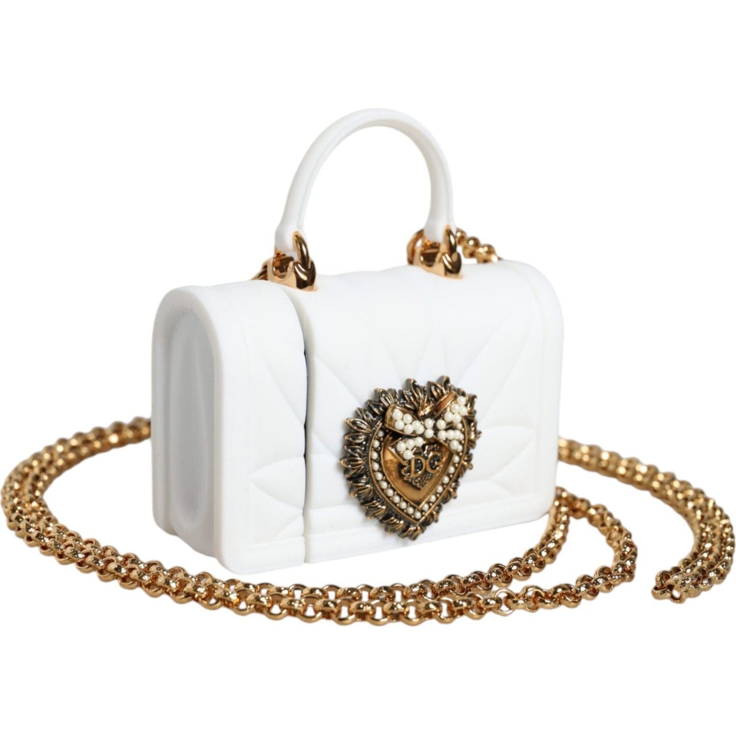Dolce & Gabbana White Silicone Devotion Heart Cover Hand Bag Airpod Case Dolce & Gabbana Light Gray