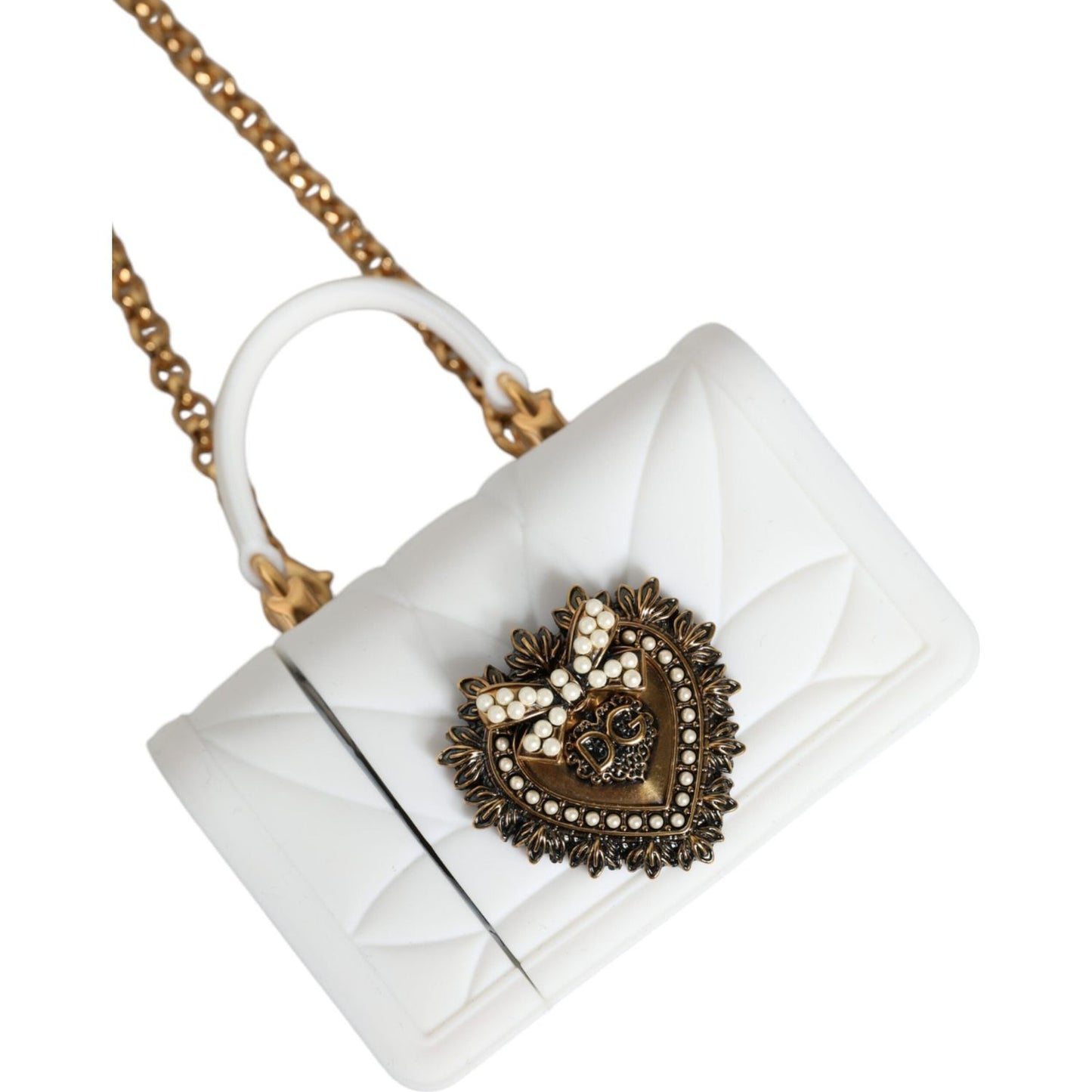 Dolce & Gabbana White Silicone Devotion Heart Cover Hand Bag Airpod Case Dolce & Gabbana Light Gray