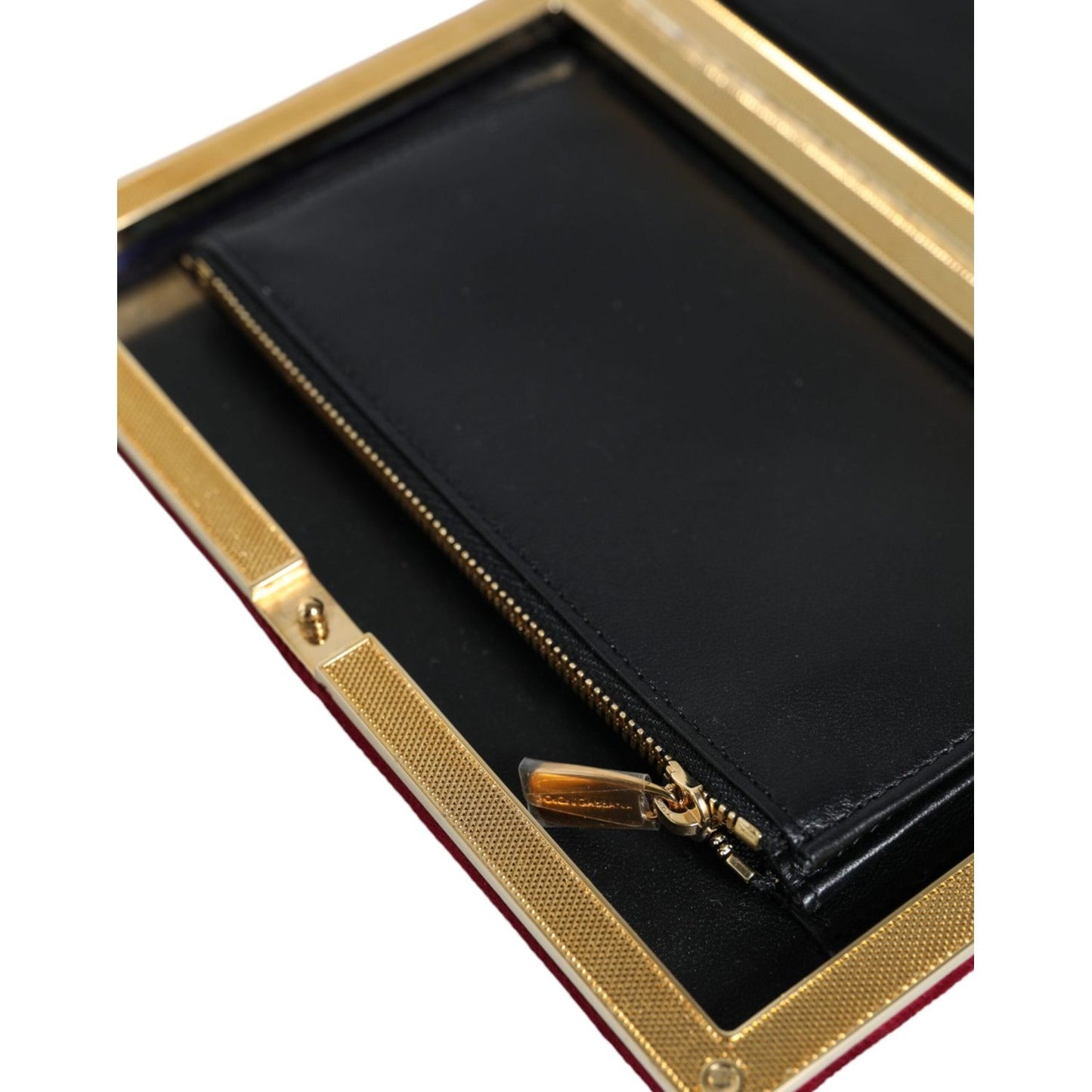 Dolce & Gabbana Red Velvet Gold Frame Clutch Evening Party Purse Bag Dolce & Gabbana Dark Khaki