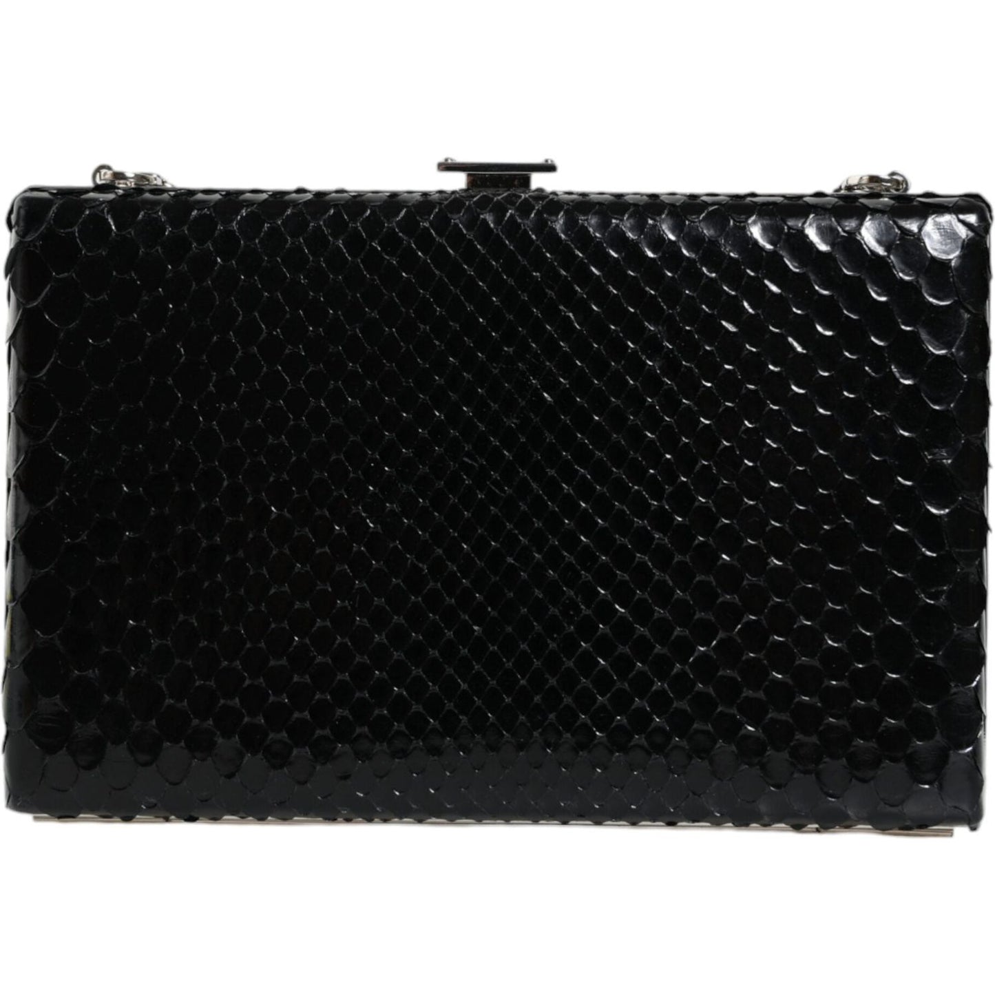 Dolce & Gabbana Black Leather Silver Frame Clutch Mini Crossbody Bag Dolce & Gabbana Black