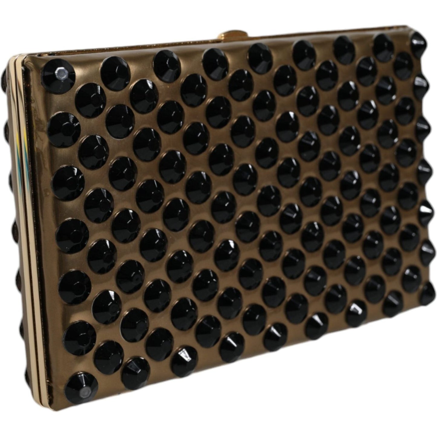 Dolce & Gabbana Gold Crystal Bifold Clutch Evening Party Women Purse Bag Dolce & Gabbana Black