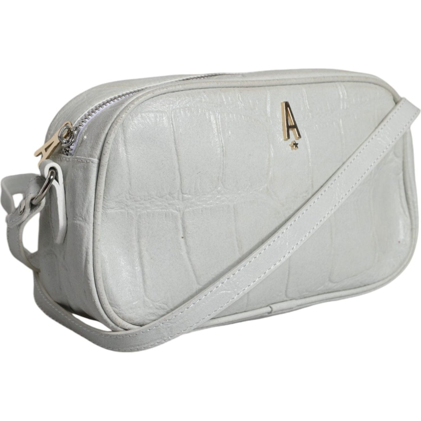 Aniye By White Croc Print Leather Crossbody Sling Bag Aniye By Gray
