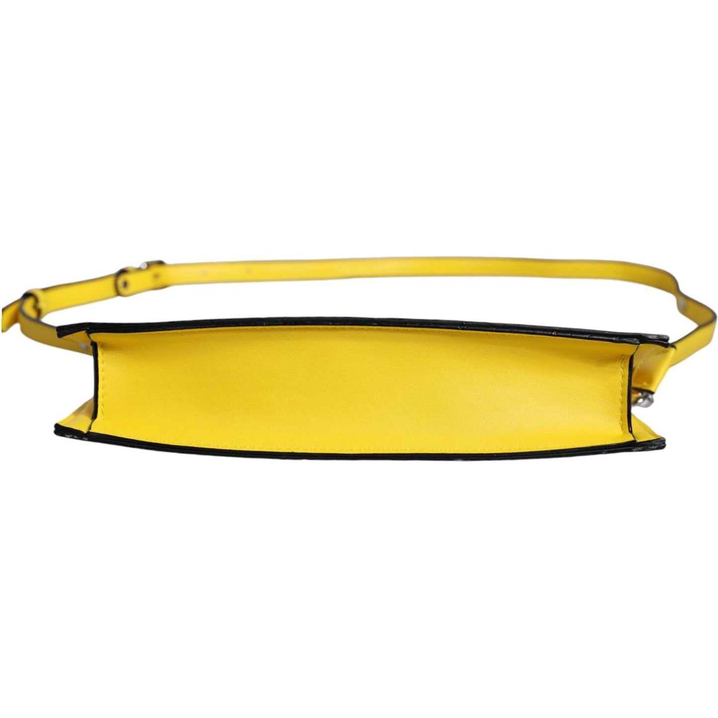 MSGM Yellow Leather Logo Crossbody Sling Shoulder Bag MSGM Goldenrod