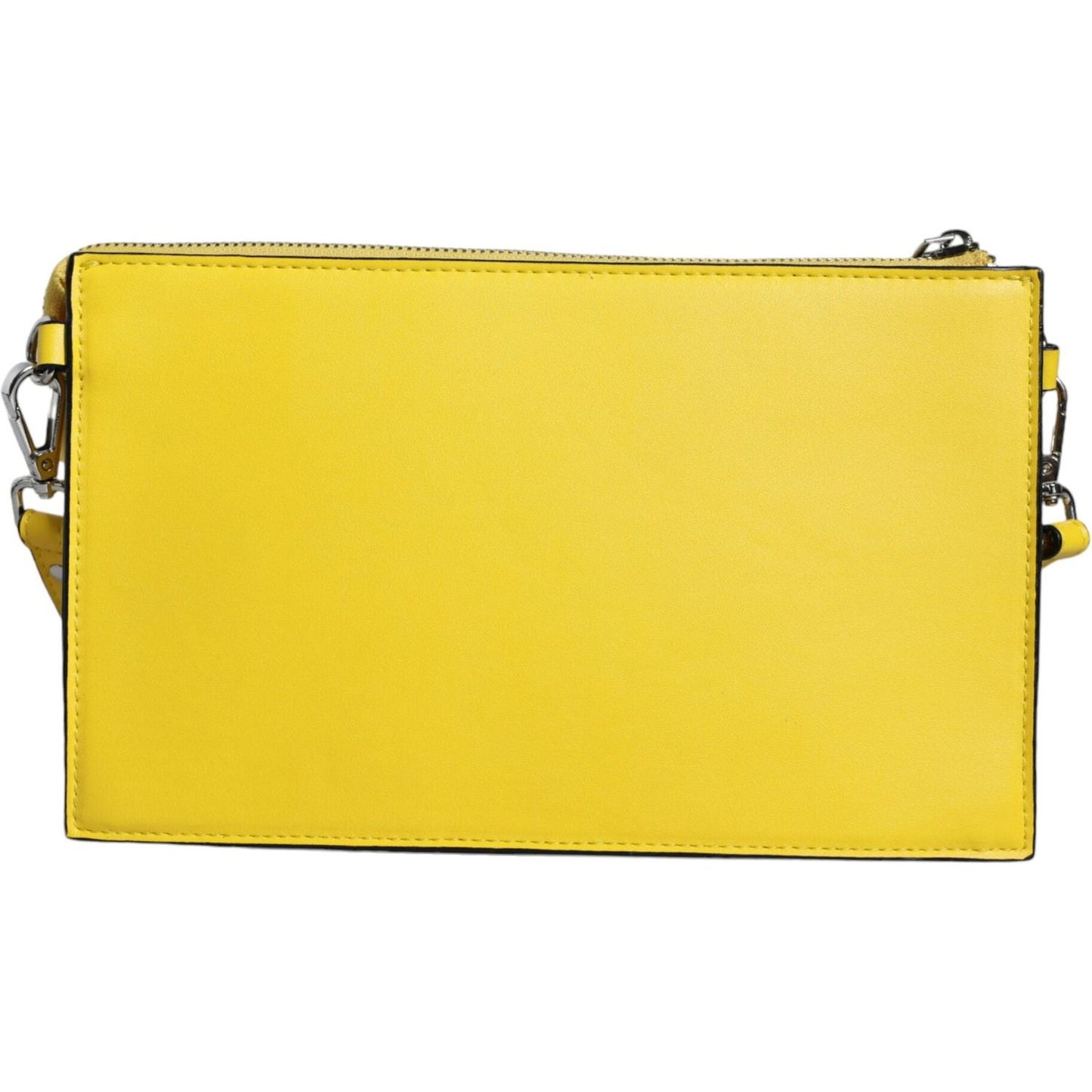 MSGM Yellow Leather Logo Crossbody Sling Shoulder Bag MSGM Goldenrod