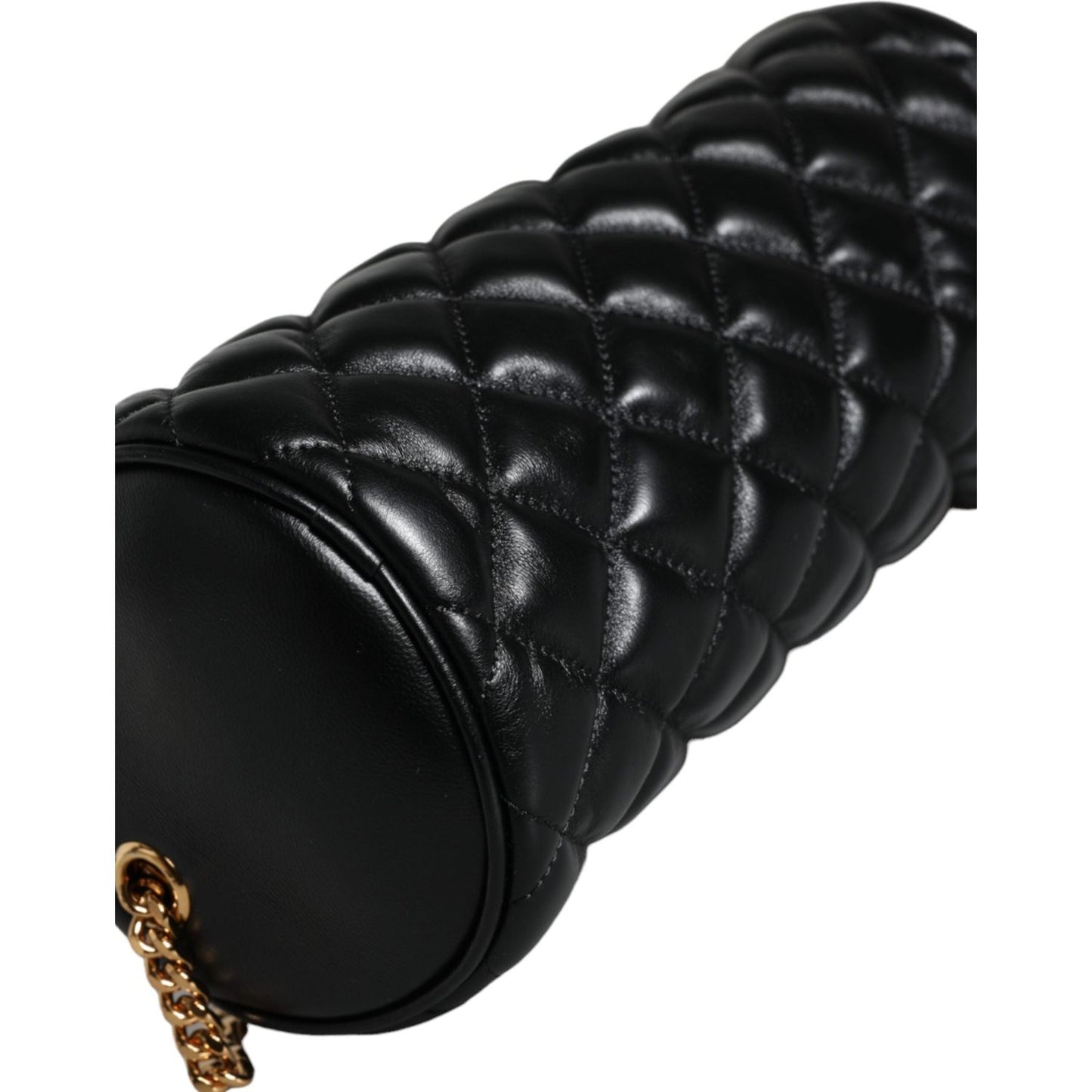 Versace Black Mini Quilted Lambskin Leather Crossbody Sling Bag Versace Black