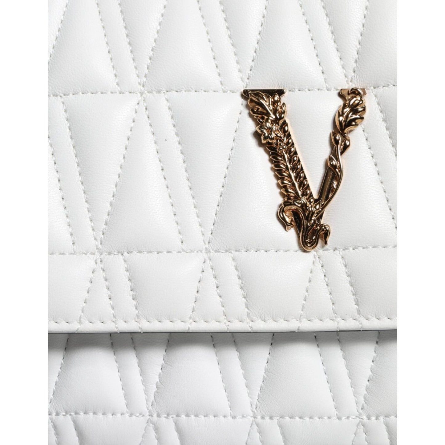 Versace White Mini Nappa Leather Crossbody Shoulder Bag Versace Lavender
