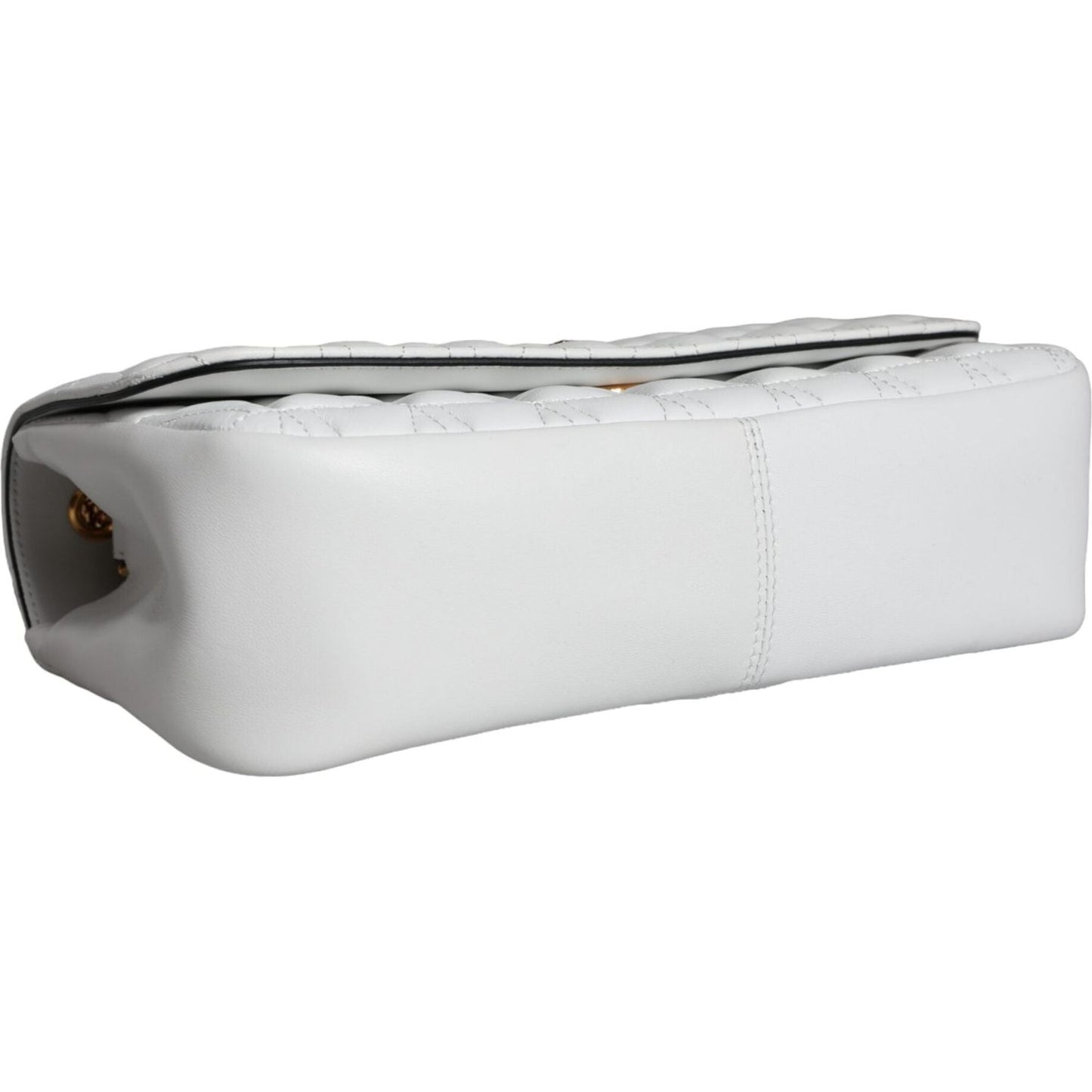 Versace White Mini Nappa Leather Crossbody Shoulder Bag Versace Light Gray