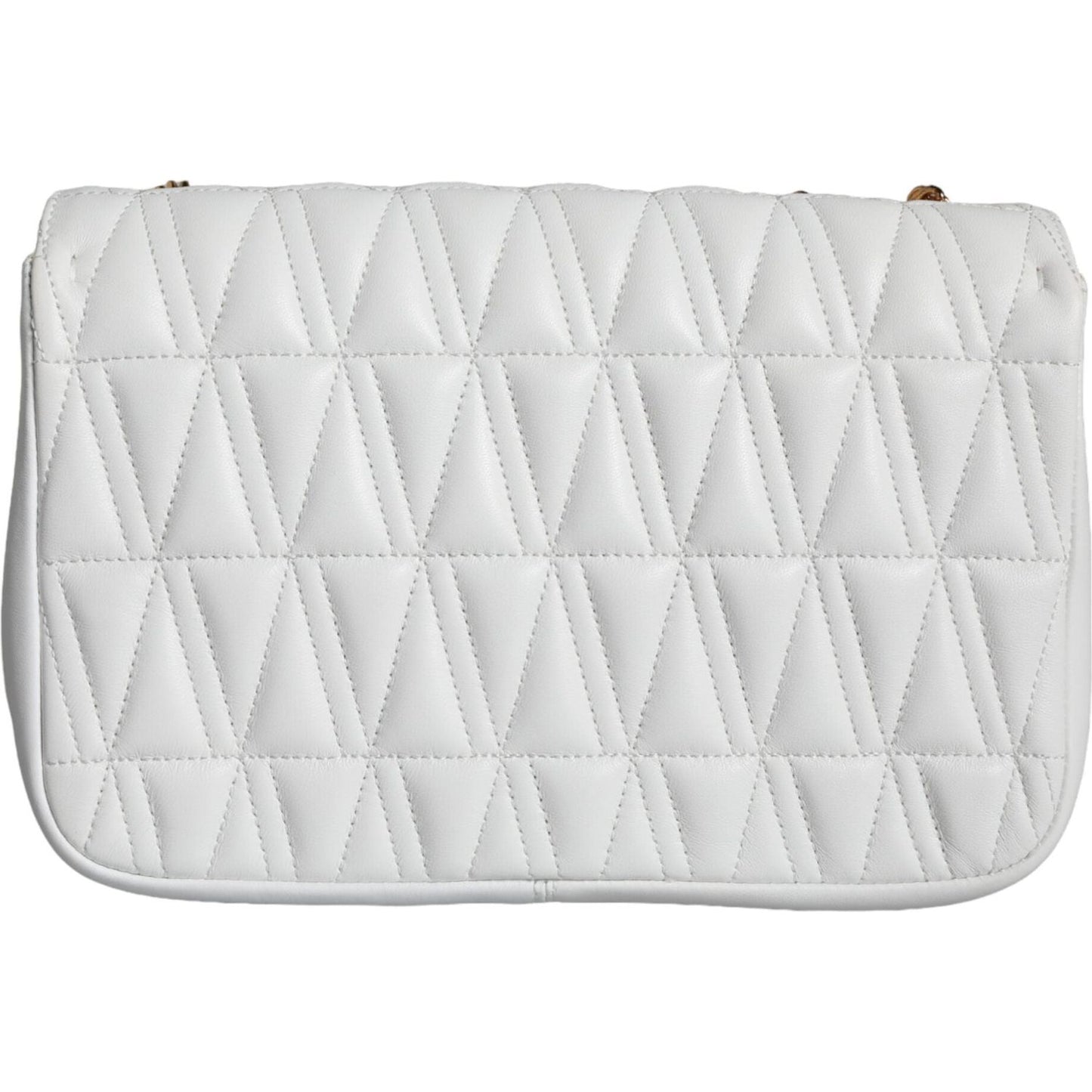 Versace White Mini Nappa Leather Crossbody Shoulder Bag Versace Light Gray