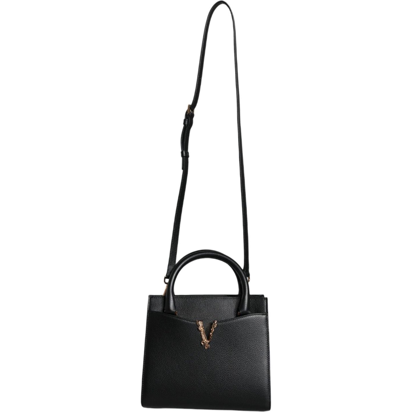 Versace Black Small Leather TopHandle Shoulder Crossbody Bag Versace Dark Slate Gray