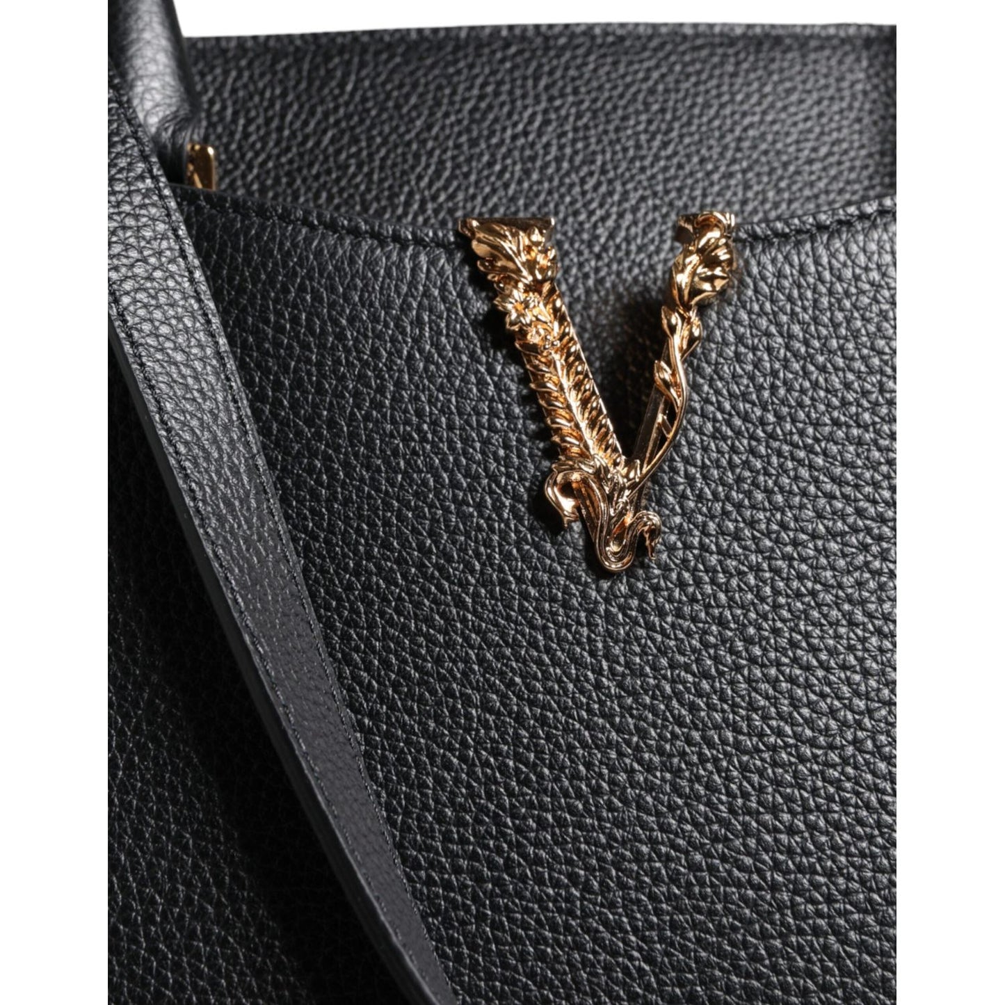 Versace Black Small Leather TopHandle Shoulder Crossbody Bag Versace Dark Slate Gray