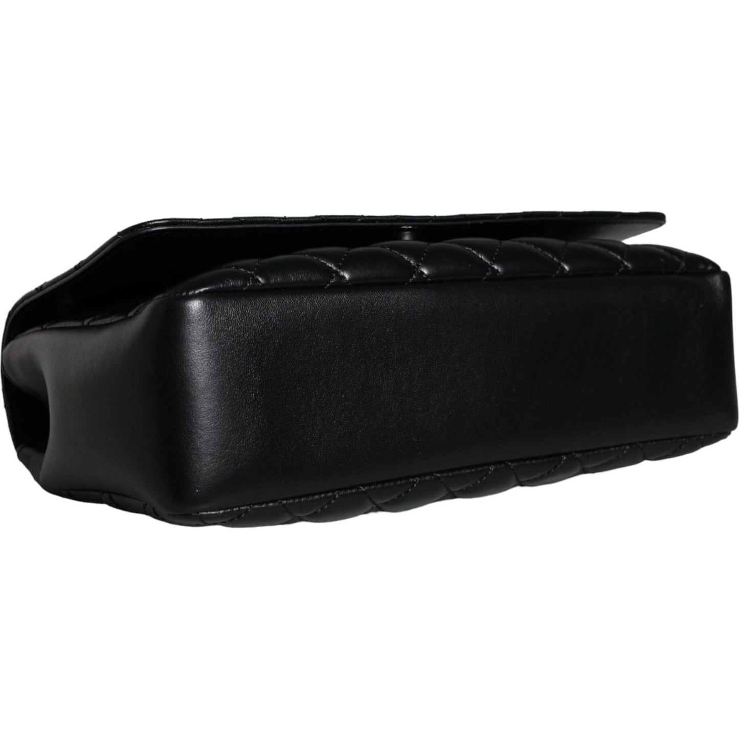 Versace Black Quilted Lambskin Leather Crossbody Shoulder Bag Versace Black