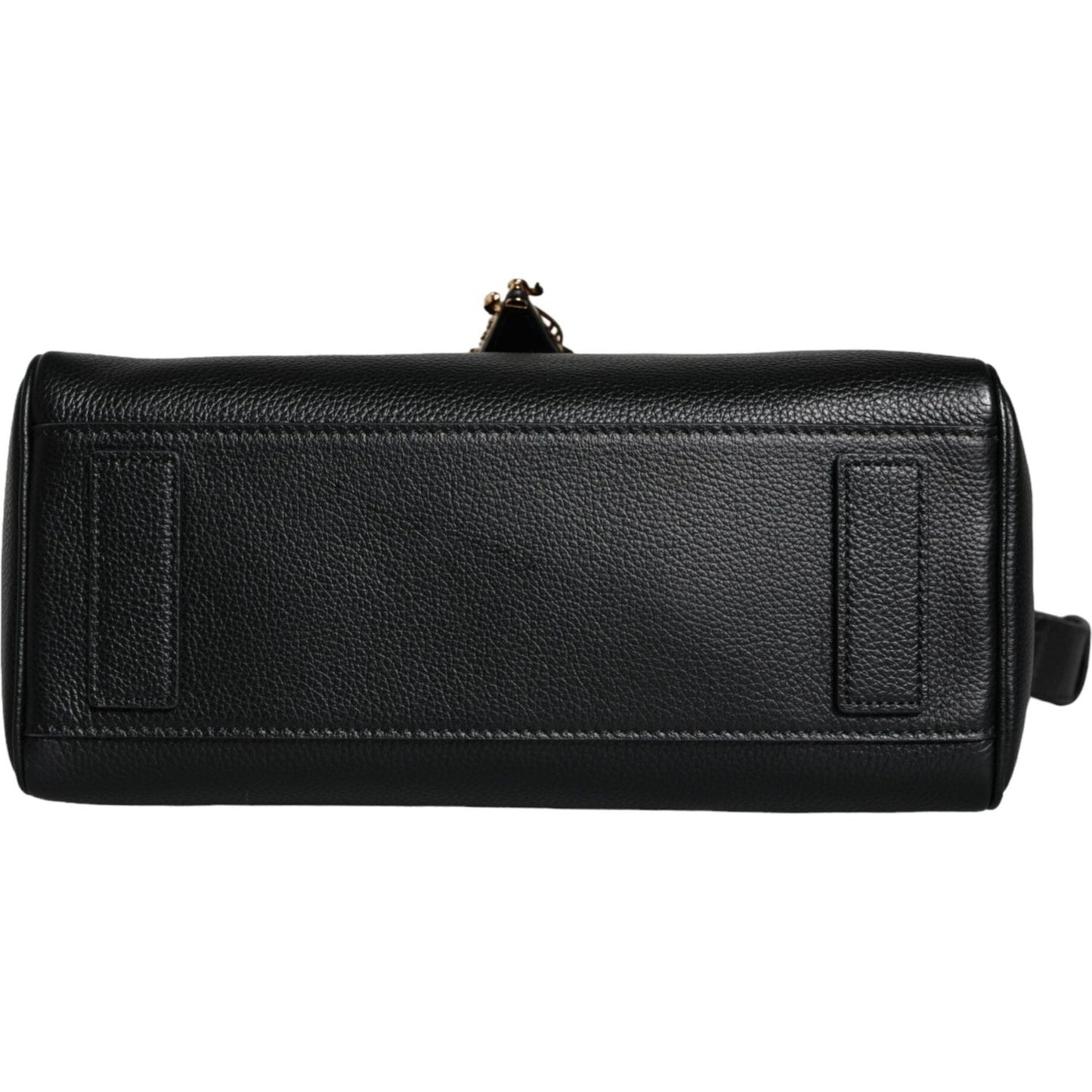 Versace Black Top Handle Grainy Calfskin Leather Crossbody Bag Versace Dark Slate Gray