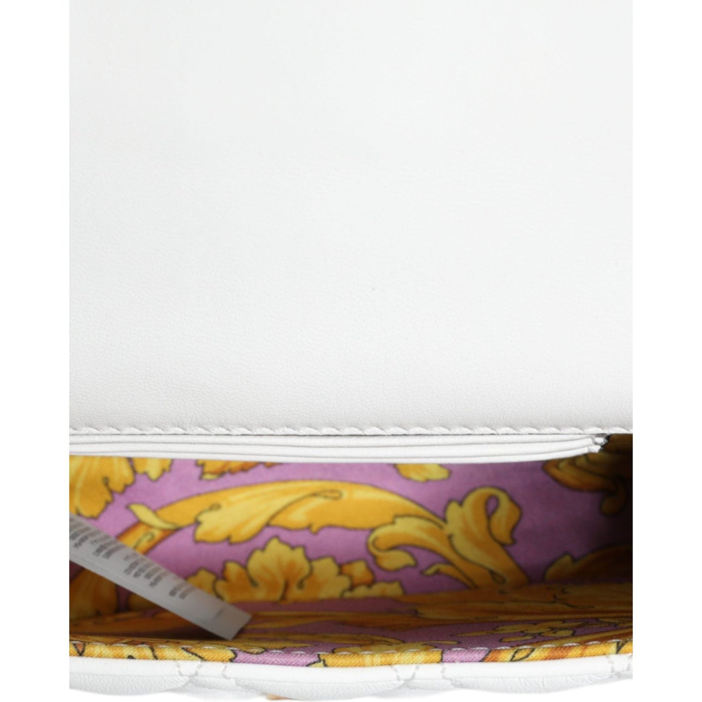 Versace White Quilted Nappa Leather Crossbody Shoulder Bag Versace White Smoke