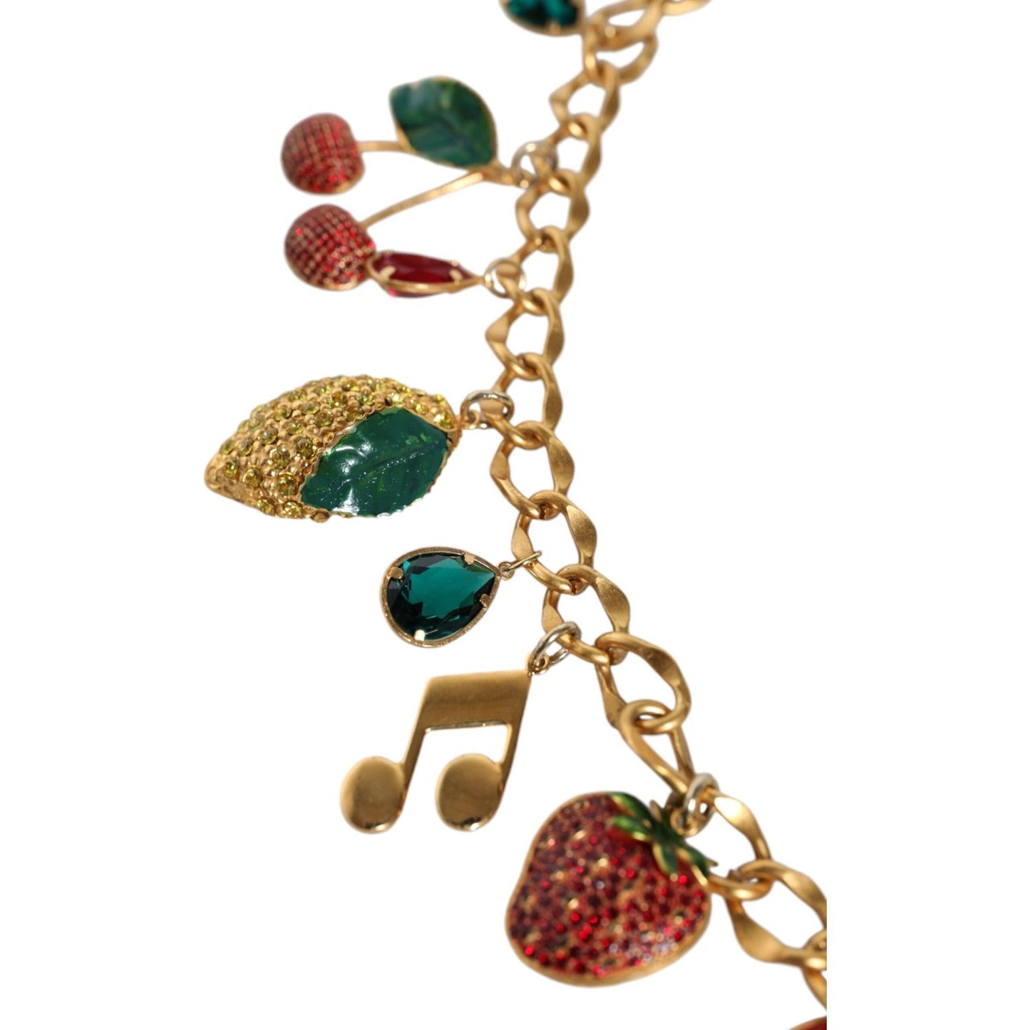Dolce & Gabbana Gold Tone Brass Fruity Crystal Embellished Waist Chain Belt Dolce & Gabbana Sienna