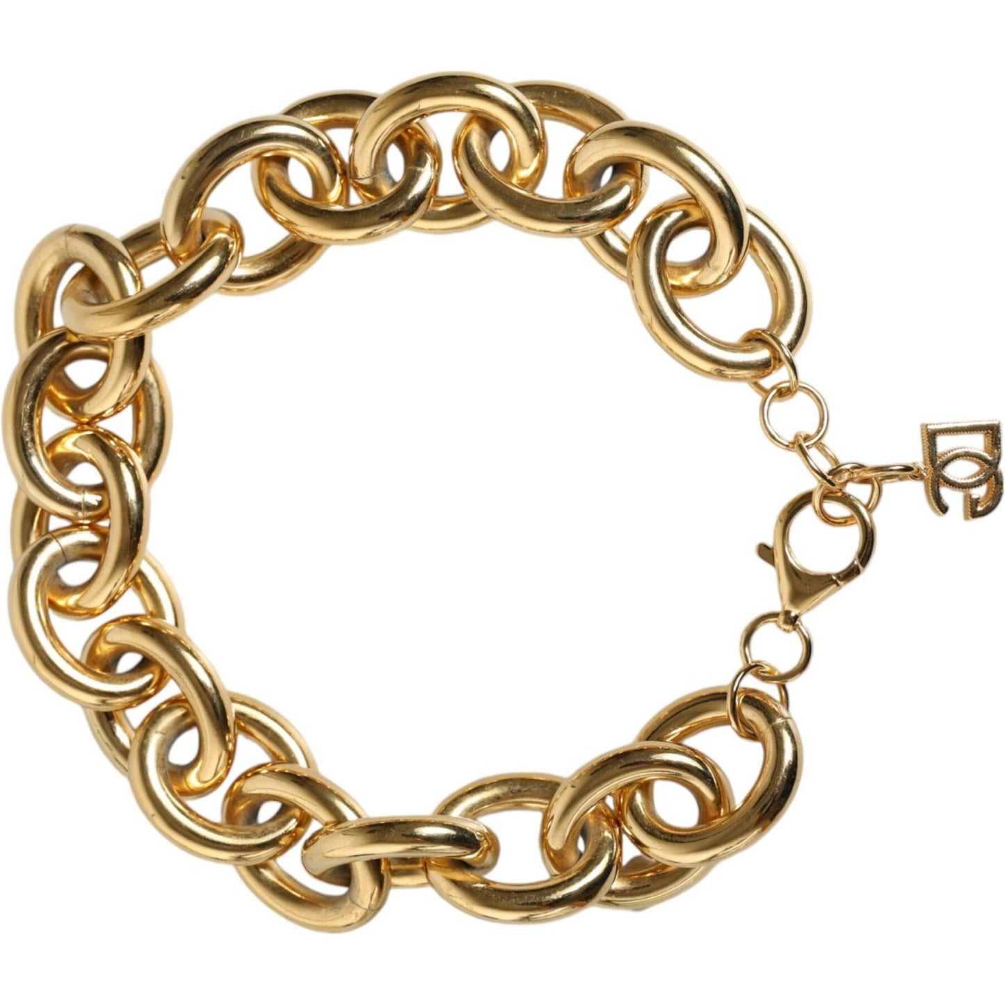 Dolce & Gabbana Gold Tone Brass Maxi Chain Lobster Clasp Logo Bracelet Bracelet Dolce & Gabbana Sienna