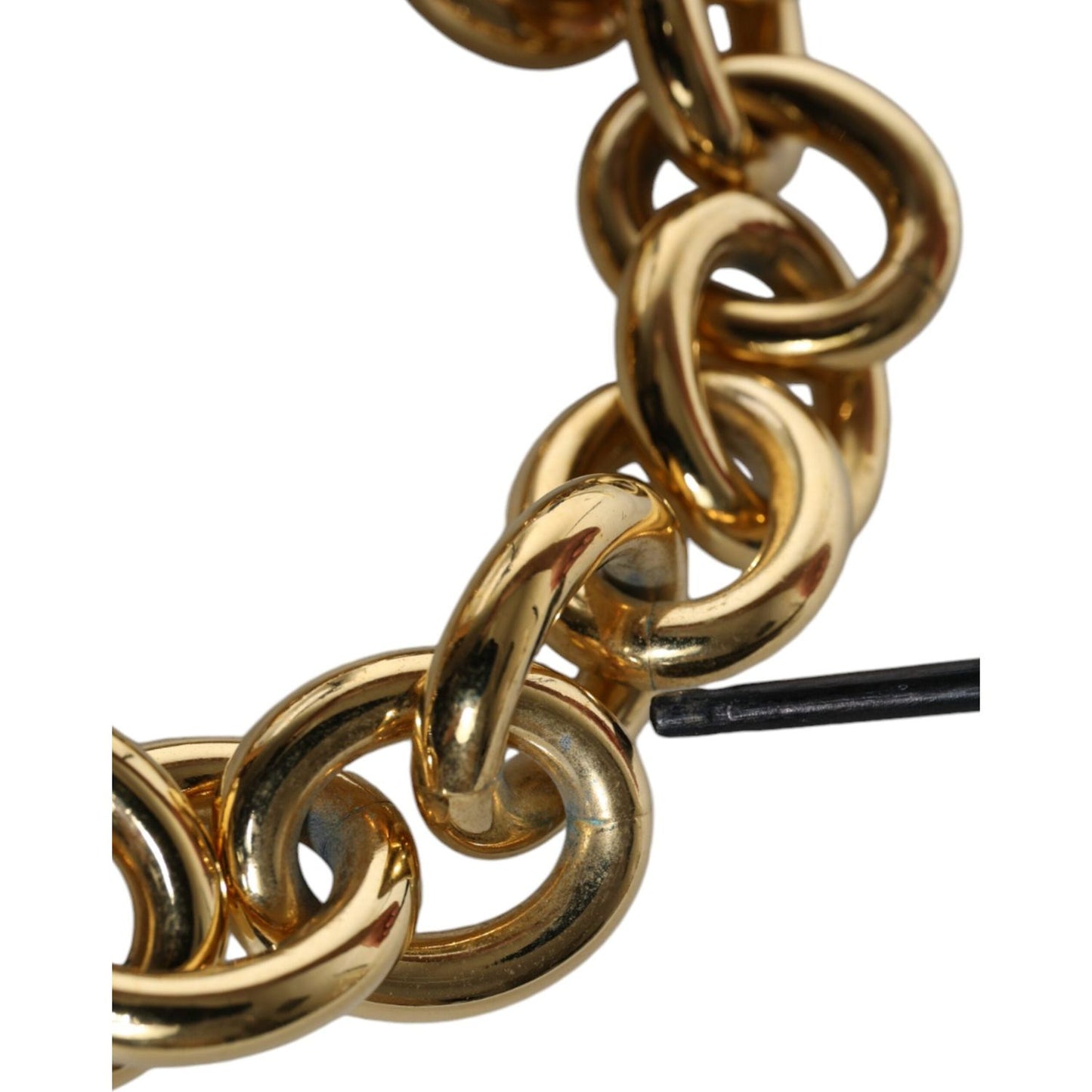 Dolce & Gabbana Gold Tone Brass Maxi Chain Lobster Clasp Logo Bracelet Bracelet Dolce & Gabbana Dark Olive Green