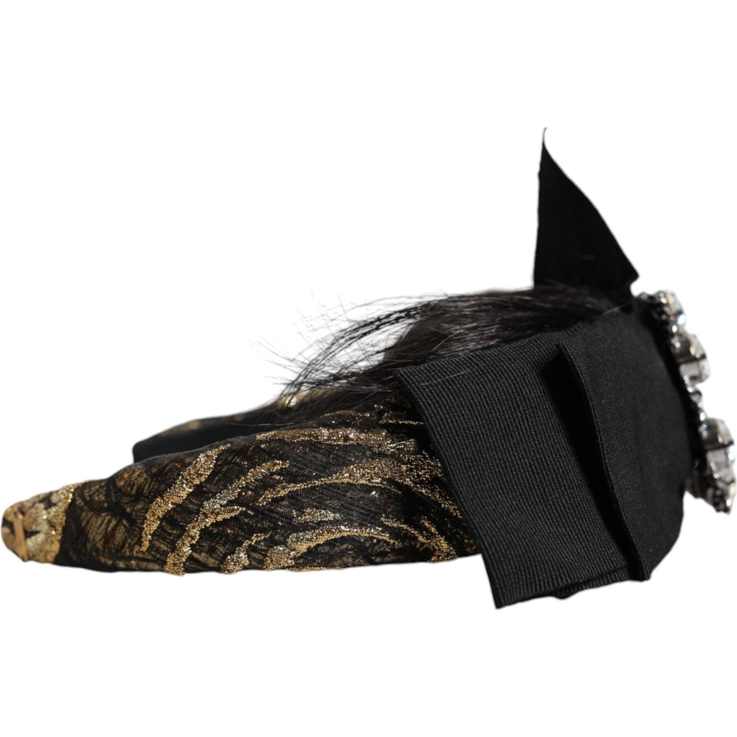 Dolce & Gabbana Black Hair Parrucchiera Crystal Headband Diadem Dolce & Gabbana Black