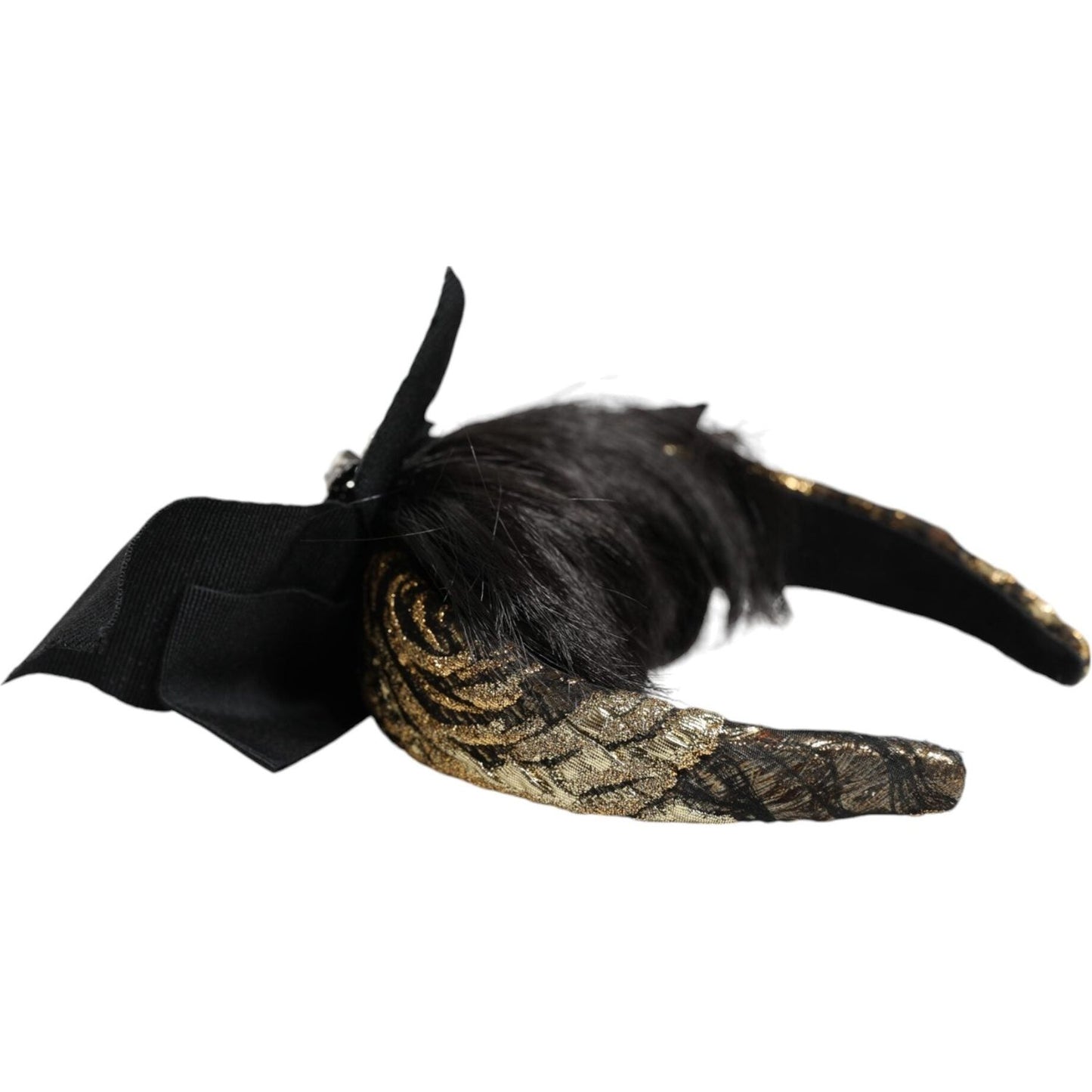 Dolce & Gabbana Black Hair Parrucchiera Crystal Headband Diadem Dolce & Gabbana Black