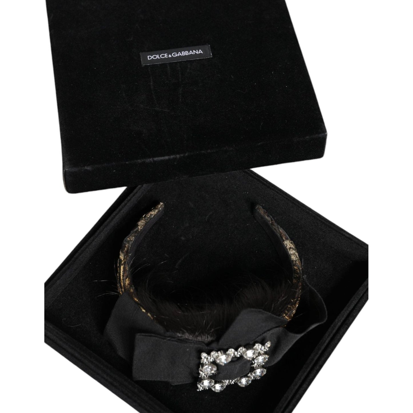 Dolce & Gabbana Black Hair Parrucchiera Crystal Headband Diadem Dolce & Gabbana Black