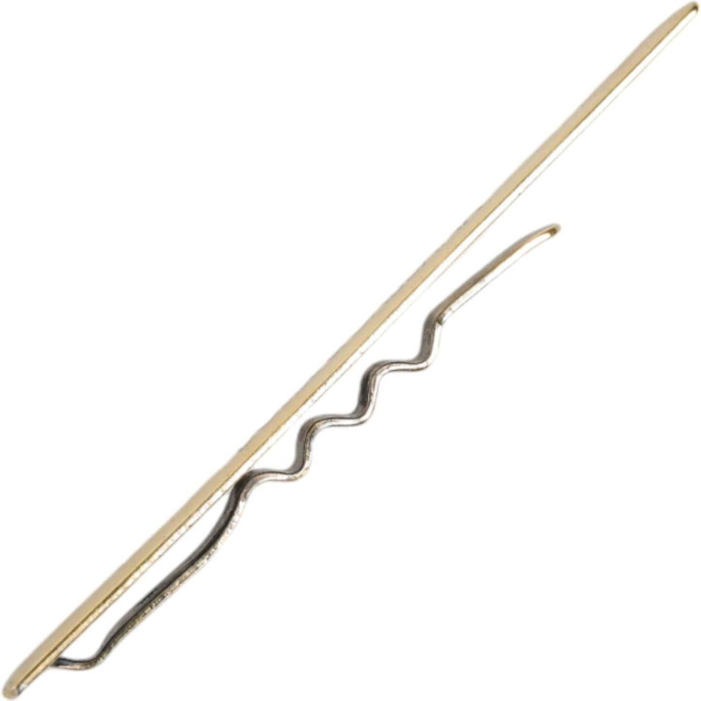 Dolce & Gabbana Gold Tone Brass Logo Branded Men Tie Clip Bar FASHION ACCESSORIES Dolce & Gabbana Tan