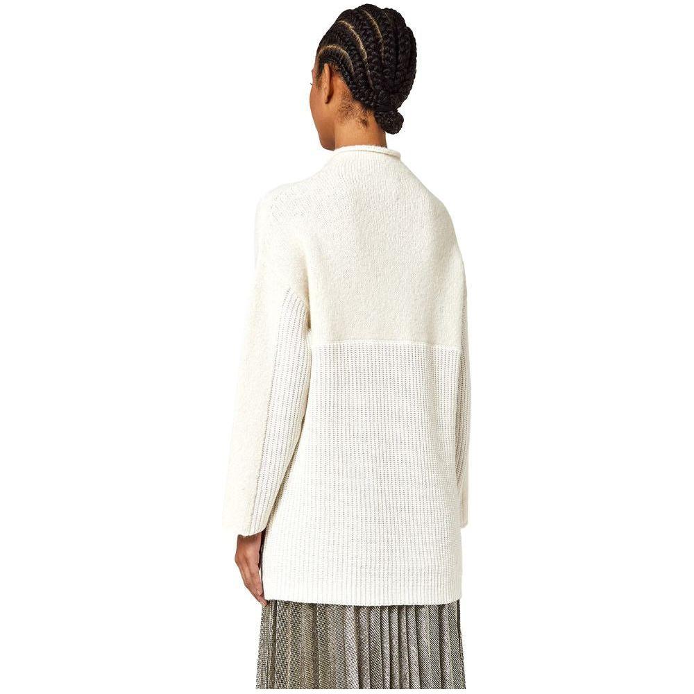 Alpha Studio White Recycled Wool Women Sweater Alpha Studio Beige