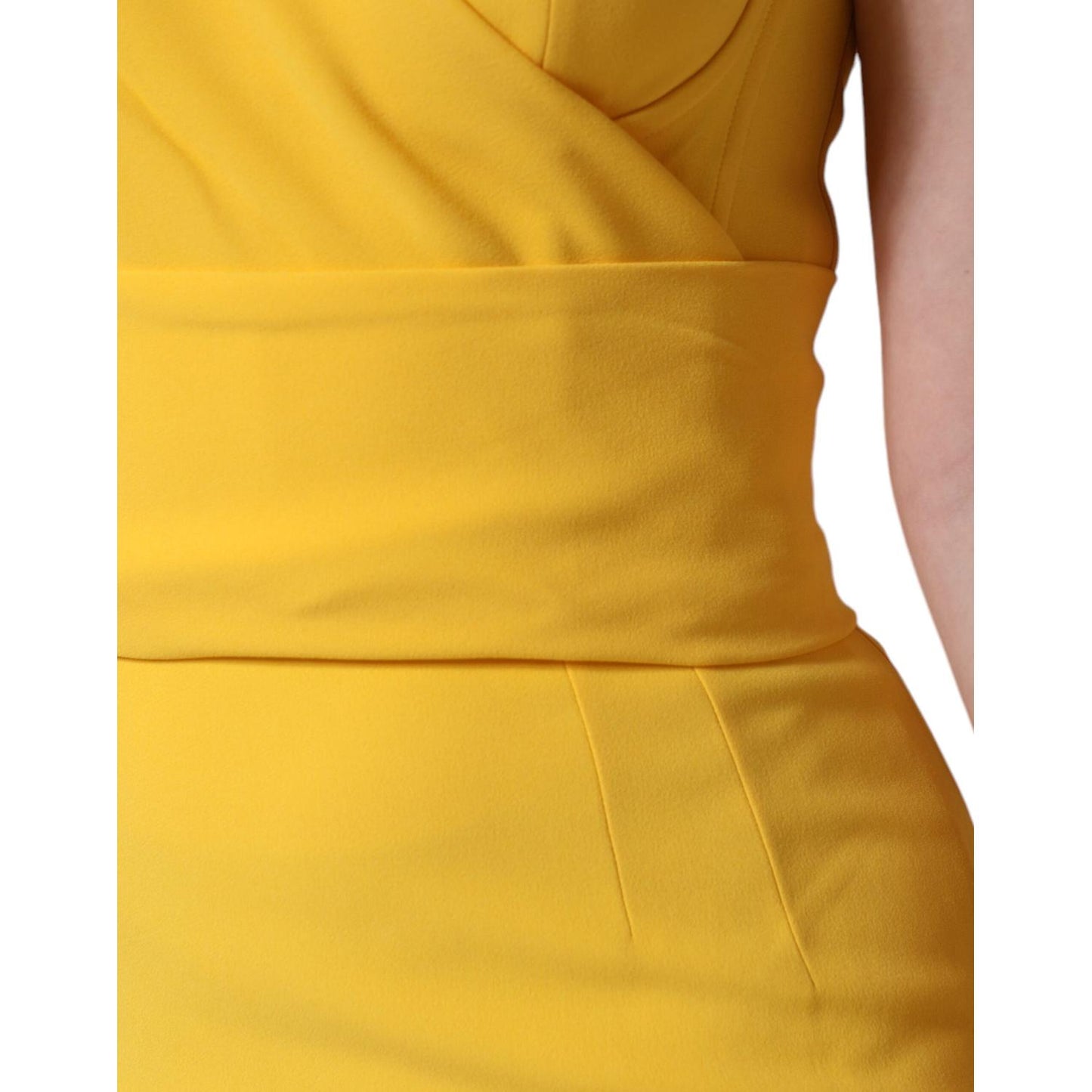 Dolce & Gabbana Yellow One Shoulder Side Slit Midi Dress Dolce & Gabbana Goldenrod
