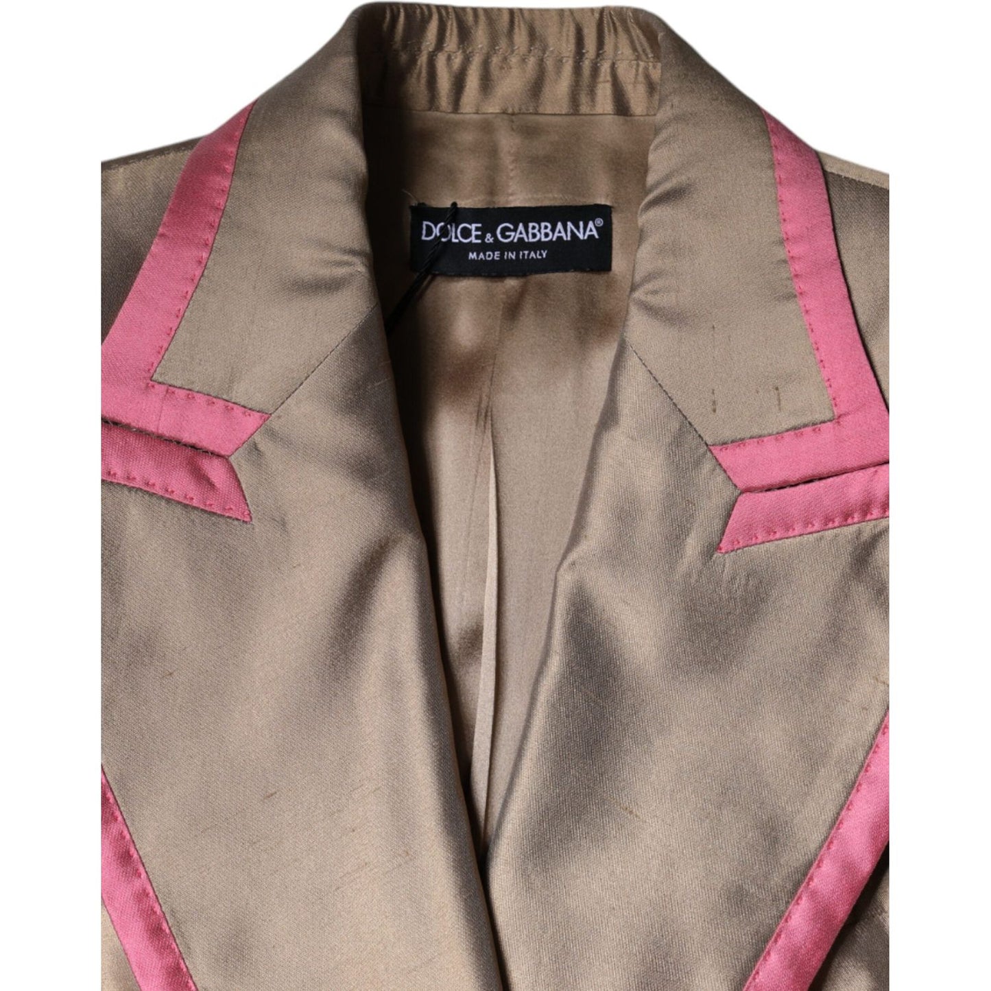 Dolce & Gabbana Metallic Brown Double Breasted Blazer Jacket Dolce & Gabbana Rosy Brown