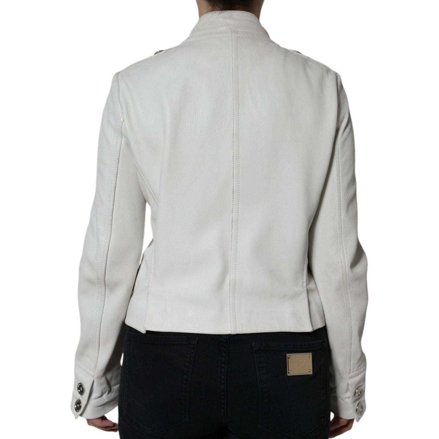 Dolce & Gabbana White Double Breasted Blazer Coat Jacket Dolce & Gabbana Gray