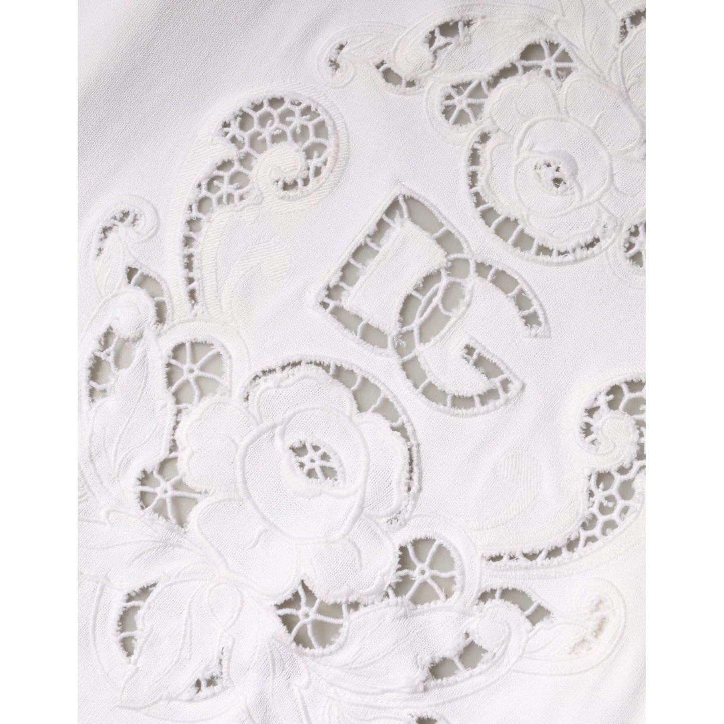 Dolce & Gabbana White Viscose Floral Cut Out Cardigan Sweater Dolce & Gabbana Lavender
