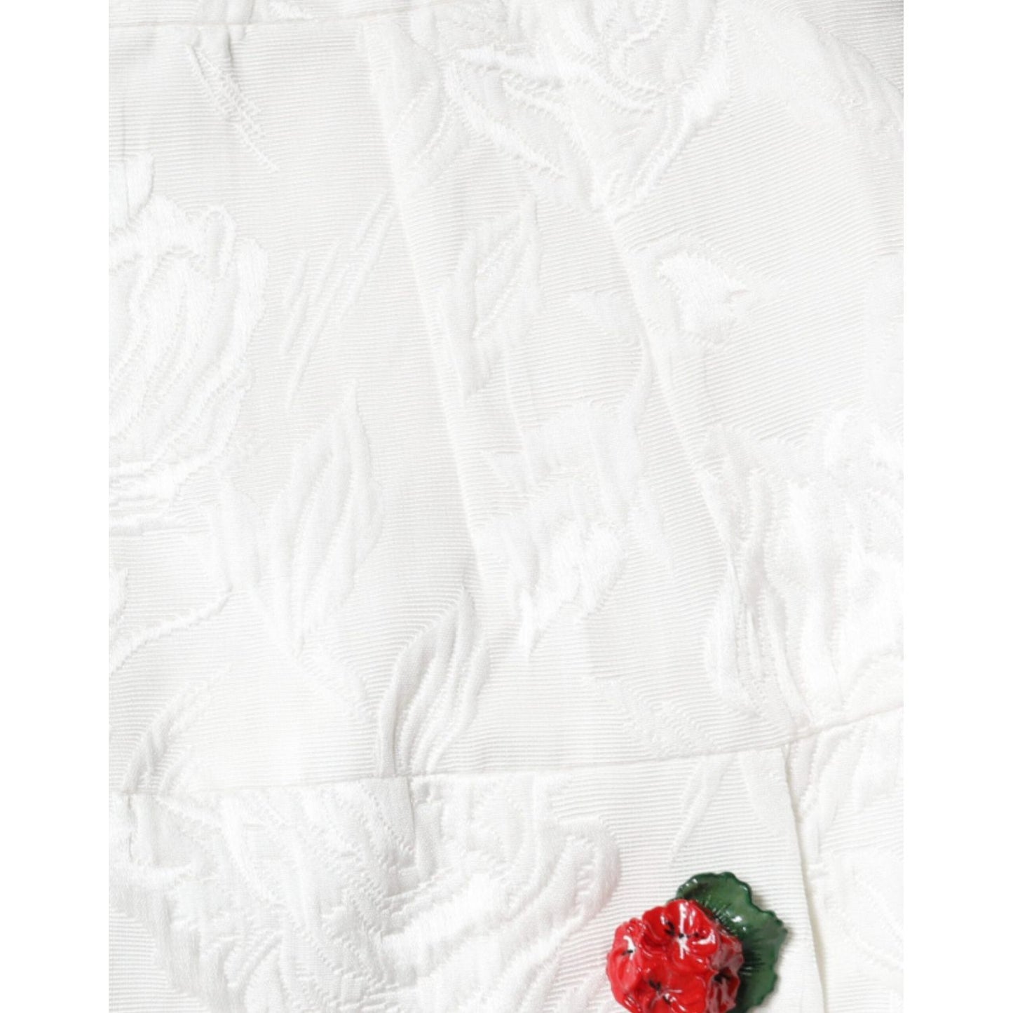 Dolce & Gabbana White Floral Brocade Embellished Mini Skirt Dolce & Gabbana White Smoke