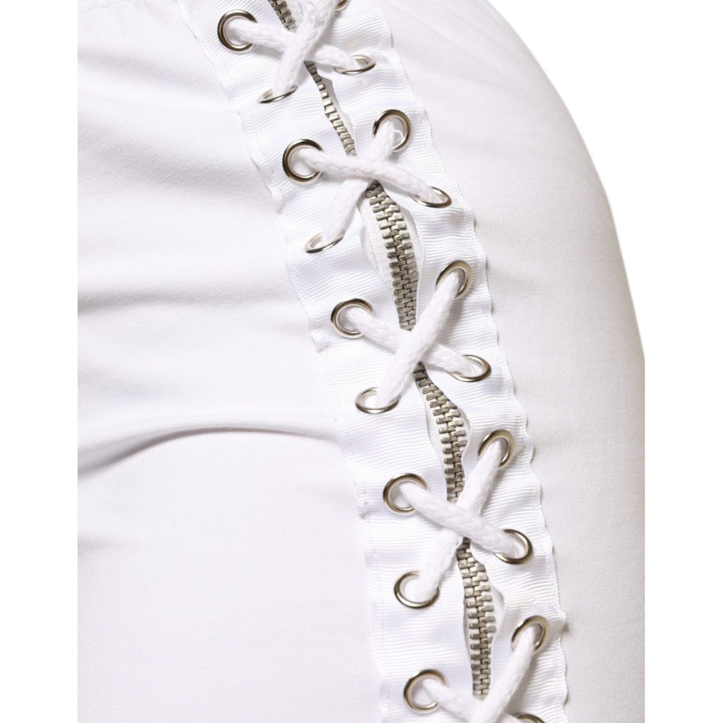 STK White Cotton Stretch High Waist Pencil Cut Knee Length Skirt STK Lavender